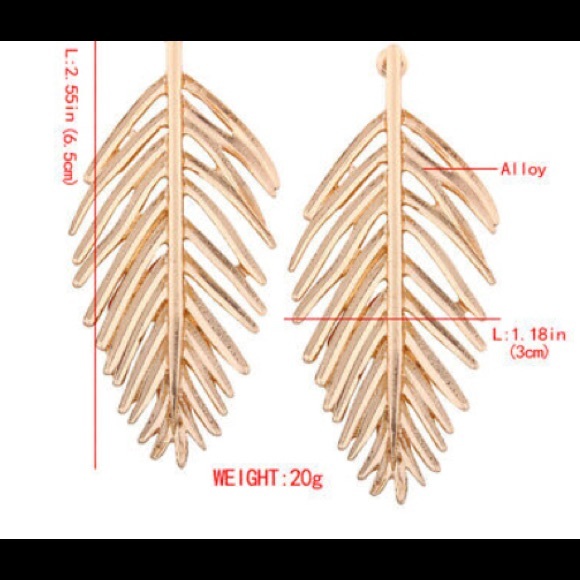 Gold Leafing Statement Earrings - Picture 2 of 6